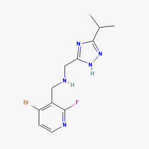 1-(4-bromo-2-fluoropyridin-3-yl)-N-[(3-propan-2-yl-1H-1,2,4-triazol-5-yl)methyl]methanamine