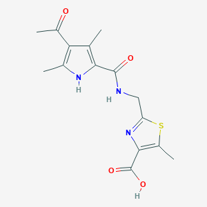 2-[[(4-acetyl-3,5-dimethyl-1H-pyrrole-2-carbonyl)amino]methyl]-5-methyl-1,3-thiazole-4-carboxylic acid