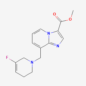 molecular formula C15H16FN3O2 B7405643 methyl 8-[(5-fluoro-3,6-dihydro-2H-pyridin-1-yl)methyl]imidazo[1,2-a]pyridine-3-carboxylate 