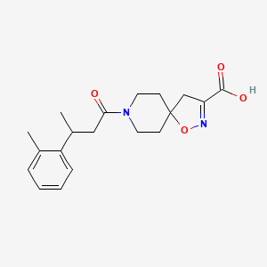 molecular formula C19H24N2O4 B7405649 8-[3-(2-Methylphenyl)butanoyl]-1-oxa-2,8-diazaspiro[4.5]dec-2-ene-3-carboxylic acid 