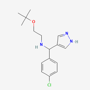 N-[(4-chlorophenyl)-(1H-pyrazol-4-yl)methyl]-2-[(2-methylpropan-2-yl)oxy]ethanamine