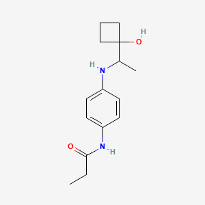 molecular formula C15H22N2O2 B7405680 N-[4-[1-(1-hydroxycyclobutyl)ethylamino]phenyl]propanamide 