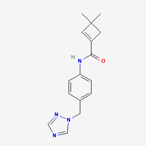 3,3-dimethyl-N-[4-(1,2,4-triazol-1-ylmethyl)phenyl]cyclobutene-1-carboxamide