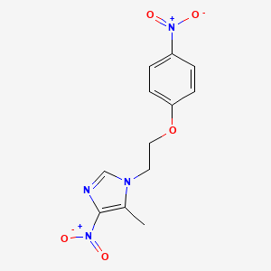 molecular formula C12H12N4O5 B7405707 5-Methyl-4-nitro-1-[2-(4-nitrophenoxy)ethyl]imidazole 