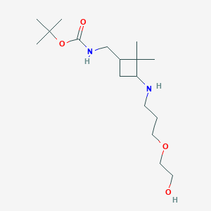 molecular formula C17H34N2O4 B7405714 tert-butyl N-[[3-[3-(2-hydroxyethoxy)propylamino]-2,2-dimethylcyclobutyl]methyl]carbamate 