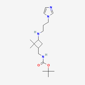 tert-butyl N-[[3-(3-imidazol-1-ylpropylamino)-2,2-dimethylcyclobutyl]methyl]carbamate