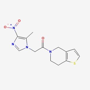 molecular formula C13H14N4O3S B7405718 1-(6,7-dihydro-4H-thieno[3,2-c]pyridin-5-yl)-2-(5-methyl-4-nitroimidazol-1-yl)ethanone 