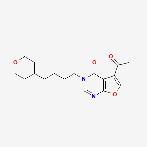 5-Acetyl-6-methyl-3-[4-(oxan-4-yl)butyl]furo[2,3-d]pyrimidin-4-one