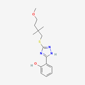 2-[3-(4-methoxy-2,2-dimethylbutyl)sulfanyl-1H-1,2,4-triazol-5-yl]phenol