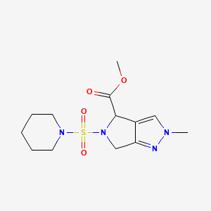 molecular formula C13H20N4O4S B7405800 Methyl 2-methyl-5-piperidin-1-ylsulfonyl-4,6-dihydropyrrolo[3,4-c]pyrazole-4-carboxylate 