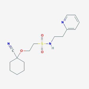 molecular formula C16H23N3O3S B7405870 2-(1-cyanocyclohexyl)oxy-N-(2-pyridin-2-ylethyl)ethanesulfonamide 