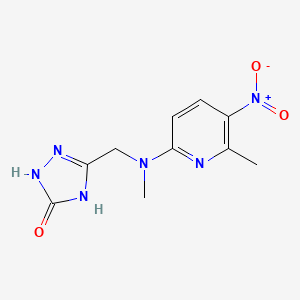 molecular formula C10H12N6O3 B7405890 3-[[Methyl-(6-methyl-5-nitropyridin-2-yl)amino]methyl]-1,4-dihydro-1,2,4-triazol-5-one 