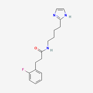 molecular formula C16H20FN3O B7405900 3-(2-fluorophenyl)-N-[4-(1H-imidazol-2-yl)butyl]propanamide 