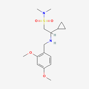 molecular formula C16H26N2O4S B7405911 2-cyclopropyl-2-[(2,4-dimethoxyphenyl)methylamino]-N,N-dimethylethanesulfonamide 