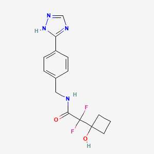 2,2-difluoro-2-(1-hydroxycyclobutyl)-N-[[4-(1H-1,2,4-triazol-5-yl)phenyl]methyl]acetamide