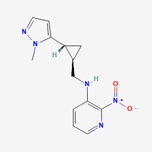 N-[[(1R,2R)-2-(2-methylpyrazol-3-yl)cyclopropyl]methyl]-2-nitropyridin-3-amine