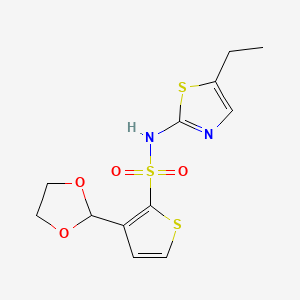 3-(1,3-dioxolan-2-yl)-N-(5-ethyl-1,3-thiazol-2-yl)thiophene-2-sulfonamide