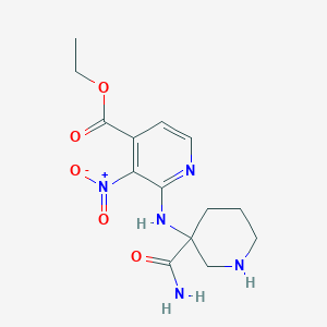 Ethyl 2-[(3-carbamoylpiperidin-3-yl)amino]-3-nitropyridine-4-carboxylate