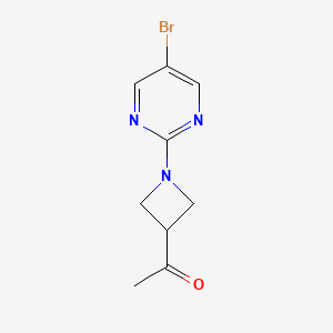 molecular formula C9H10BrN3O B7406063 1-[1-(5-Bromopyrimidin-2-yl)azetidin-3-yl]ethanone 