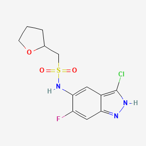 N-(3-chloro-6-fluoro-2H-indazol-5-yl)-1-(oxolan-2-yl)methanesulfonamide