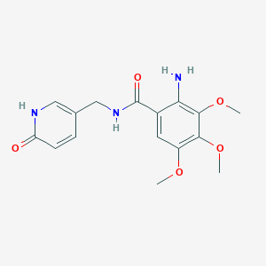 molecular formula C16H19N3O5 B7406090 2-amino-3,4,5-trimethoxy-N-[(6-oxo-1H-pyridin-3-yl)methyl]benzamide 