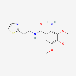 molecular formula C15H19N3O4S B7406095 2-amino-3,4,5-trimethoxy-N-[2-(1,3-thiazol-2-yl)ethyl]benzamide 