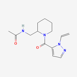 N-[[1-(2-ethenylpyrazole-3-carbonyl)piperidin-2-yl]methyl]acetamide