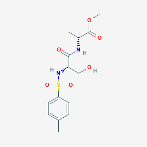 molecular formula C14H20N2O6S B7406118 methyl (2R)-2-[[(2S)-3-hydroxy-2-[(4-methylphenyl)sulfonylamino]propanoyl]amino]propanoate 