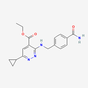 Ethyl 3-[(4-carbamoylphenyl)methylamino]-6-cyclopropylpyridazine-4-carboxylate