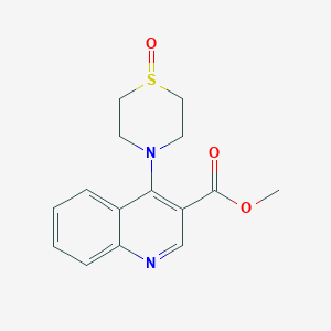 molecular formula C15H16N2O3S B7406131 Methyl 4-(1-oxo-1,4-thiazinan-4-yl)quinoline-3-carboxylate 