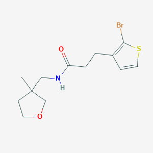 molecular formula C13H18BrNO2S B7406133 3-(2-bromothiophen-3-yl)-N-[(3-methyloxolan-3-yl)methyl]propanamide 