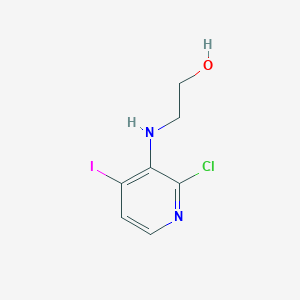 molecular formula C7H8ClIN2O B7406159 2-[(2-Chloro-4-iodopyridin-3-yl)amino]ethanol 