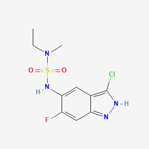 molecular formula C10H12ClFN4O2S B7406163 3-chloro-5-[[ethyl(methyl)sulfamoyl]amino]-6-fluoro-2H-indazole 