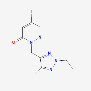 molecular formula C10H12IN5O B7406187 2-[(2-Ethyl-5-methyltriazol-4-yl)methyl]-5-iodopyridazin-3-one 