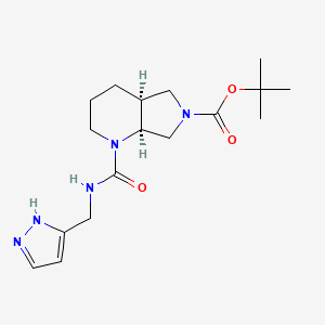 tert-butyl (4aS,7aS)-1-(1H-pyrazol-5-ylmethylcarbamoyl)-3,4,4a,5,7,7a-hexahydro-2H-pyrrolo[3,4-b]pyridine-6-carboxylate