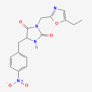 3-[(5-Ethyl-1,3-oxazol-2-yl)methyl]-5-[(4-nitrophenyl)methyl]imidazolidine-2,4-dione