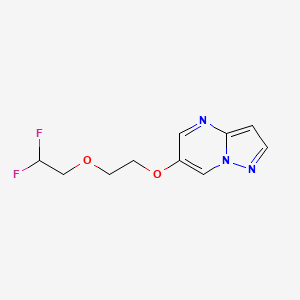 molecular formula C10H11F2N3O2 B7406218 6-[2-(2,2-Difluoroethoxy)ethoxy]pyrazolo[1,5-a]pyrimidine 