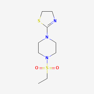 molecular formula C9H17N3O2S2 B7406259 2-(4-Ethylsulfonylpiperazin-1-yl)-4,5-dihydro-1,3-thiazole 