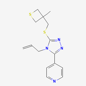 4-[5-[(3-Methylthietan-3-yl)methylsulfanyl]-4-prop-2-enyl-1,2,4-triazol-3-yl]pyridine