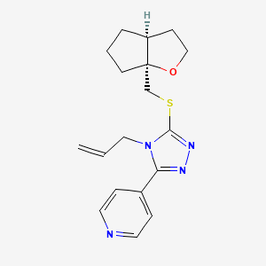 4-[5-[[(3aS,6aS)-2,3,3a,4,5,6-hexahydrocyclopenta[b]furan-6a-yl]methylsulfanyl]-4-prop-2-enyl-1,2,4-triazol-3-yl]pyridine