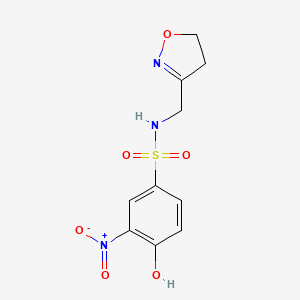 molecular formula C10H11N3O6S B7406338 N-(4,5-dihydro-1,2-oxazol-3-ylmethyl)-4-hydroxy-3-nitrobenzenesulfonamide 