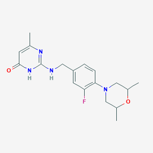 2-[[4-(2,6-dimethylmorpholin-4-yl)-3-fluorophenyl]methylamino]-4-methyl-1H-pyrimidin-6-one