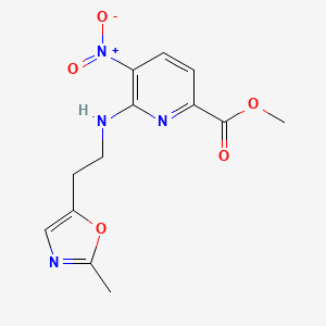 molecular formula C13H14N4O5 B7406351 Methyl 6-[2-(2-methyl-1,3-oxazol-5-yl)ethylamino]-5-nitropyridine-2-carboxylate 