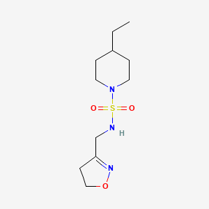 molecular formula C11H21N3O3S B7406357 N-(4,5-dihydro-1,2-oxazol-3-ylmethyl)-4-ethylpiperidine-1-sulfonamide 