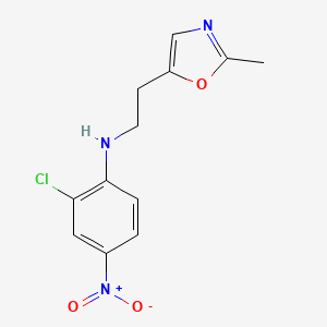 molecular formula C12H12ClN3O3 B7406369 2-chloro-N-[2-(2-methyl-1,3-oxazol-5-yl)ethyl]-4-nitroaniline 