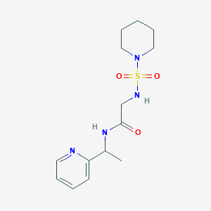 molecular formula C14H22N4O3S B7406376 2-(piperidin-1-ylsulfonylamino)-N-(1-pyridin-2-ylethyl)acetamide 