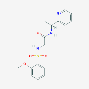 2-[(2-methoxyphenyl)sulfonylamino]-N-(1-pyridin-2-ylethyl)acetamide