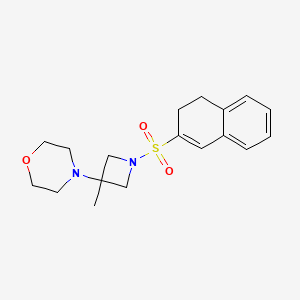 molecular formula C18H24N2O3S B7406395 4-[1-(3,4-Dihydronaphthalen-2-ylsulfonyl)-3-methylazetidin-3-yl]morpholine 