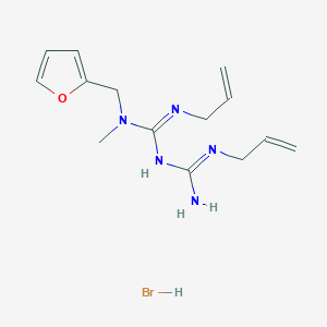 molecular formula C14H22BrN5O B7406425 1-(furan-2-ylmethyl)-1-methyl-2-prop-2-enyl-3-(N'-prop-2-enylcarbamimidoyl)guanidine;hydrobromide 