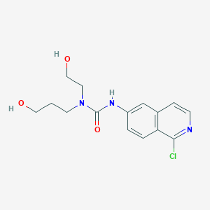 molecular formula C15H18ClN3O3 B7406438 3-(1-Chloroisoquinolin-6-yl)-1-(2-hydroxyethyl)-1-(3-hydroxypropyl)urea 